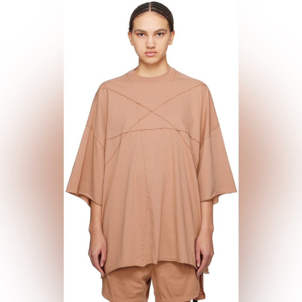 NWOT Rick Owens Drkshdw Pink Tommy T-shirt Oversized Cotton Unisex One Size
